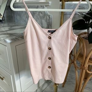 Topshop blush linen cami